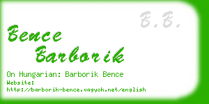 bence barborik business card